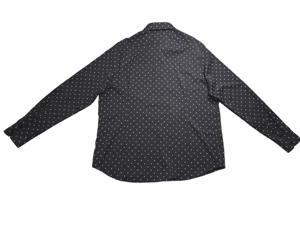 Men's Express Fitted Stretch Moisture Wicking Soft Shirt Black White Letters XL