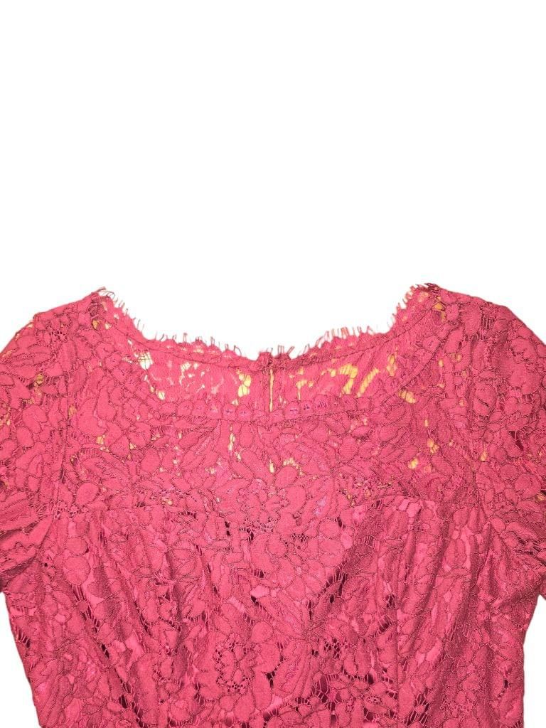 Eliza J Maroon 3/4 Sleeve Fit & Flare Lace Dress Size 8 NEW