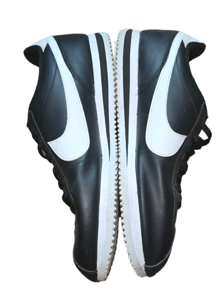 Men's Nike Cortez Black White Swoosh Sneakers Men's Leather SZ 11.5