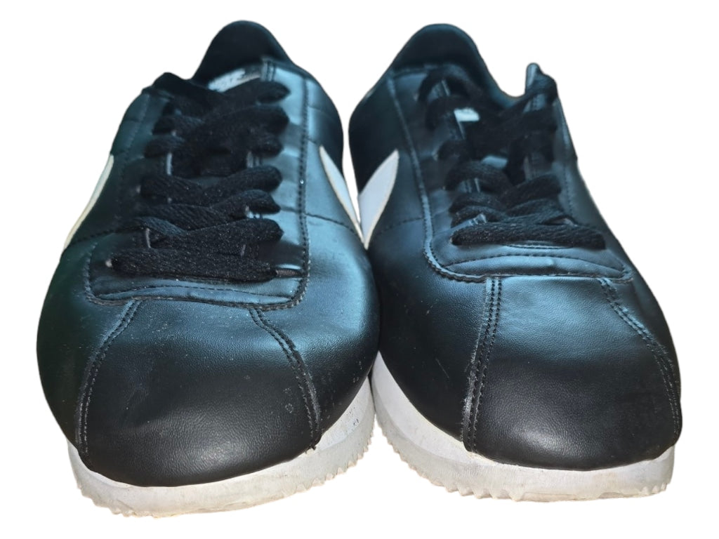 Men's Nike Cortez Black White Swoosh Sneakers Men's Leather SZ 11.5