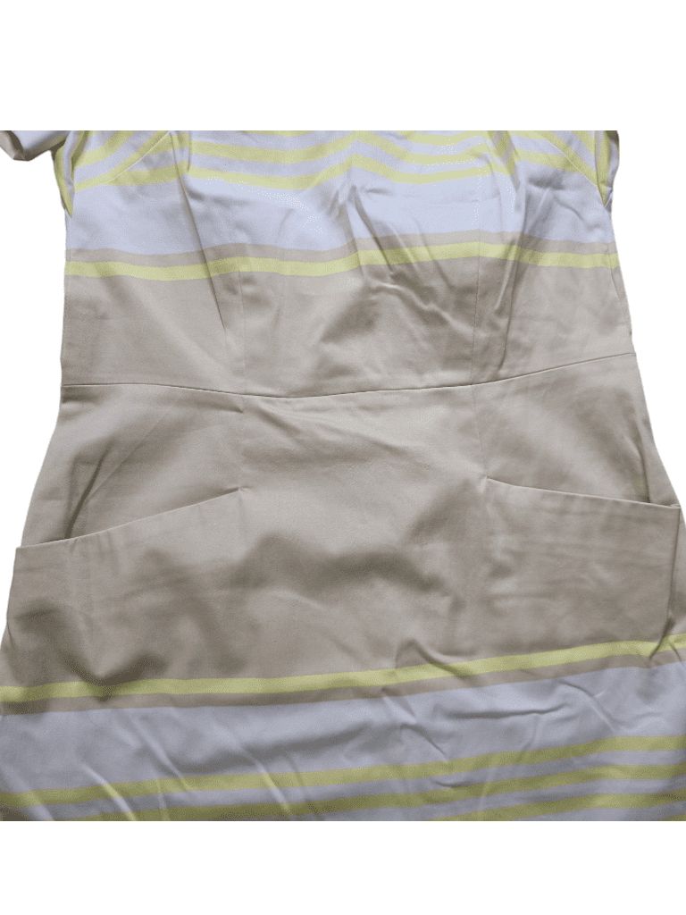 Women's Tommy Hilfiger Yellow Beige White Striped Dress Size 4 NWT MSRP $119.99