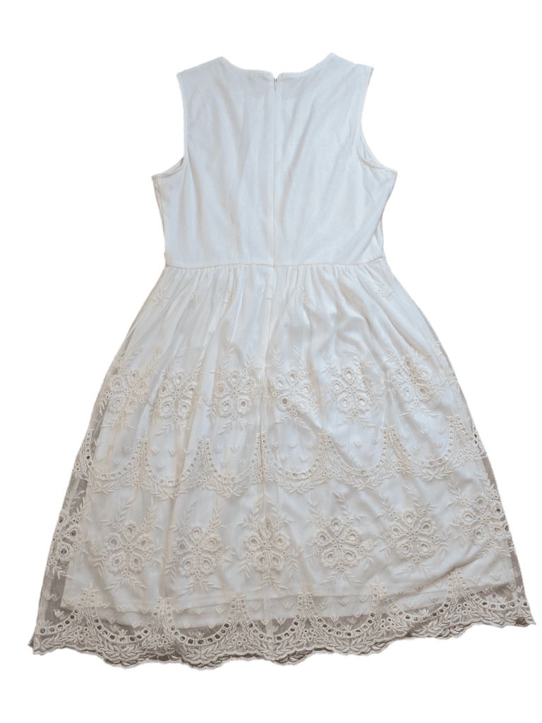 Women's New York & Company White Embroidered Eyelet Dress Size S