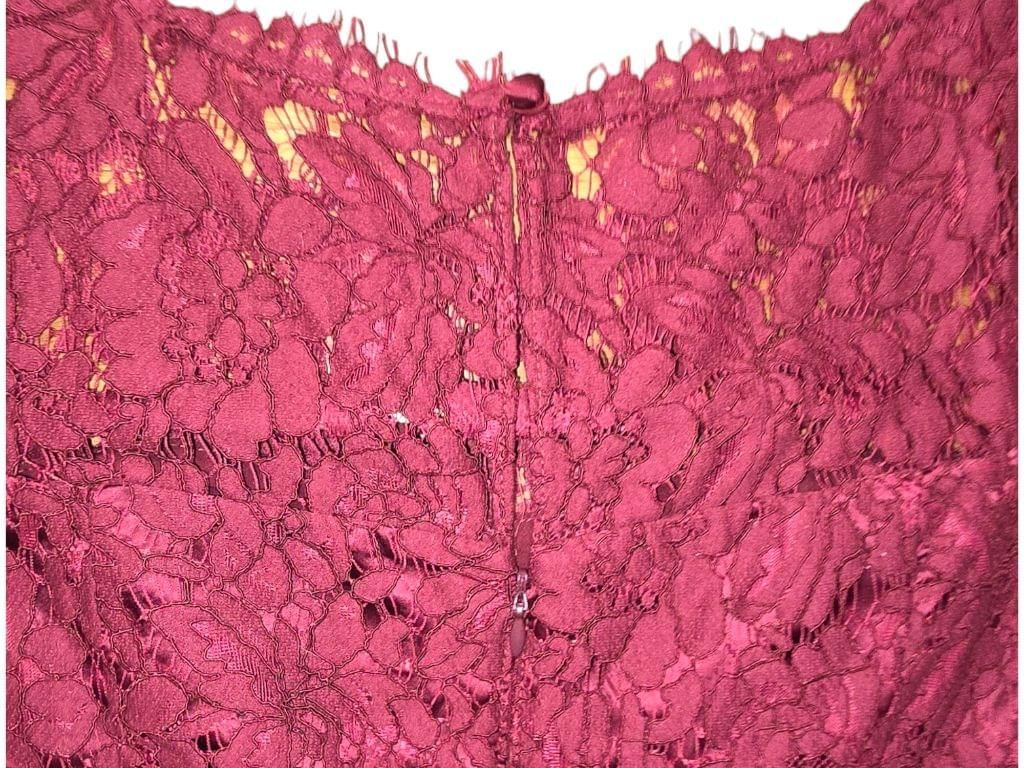 Eliza J Maroon 3/4 Sleeve Fit & Flare Lace Dress Size 8 NEW
