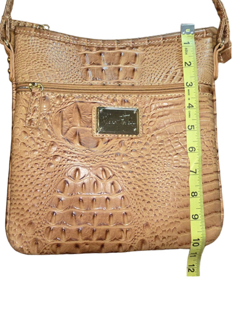Women's Marc Fisher Faux Crocodile Vegan Leather Brown Medium Crossbody Bag