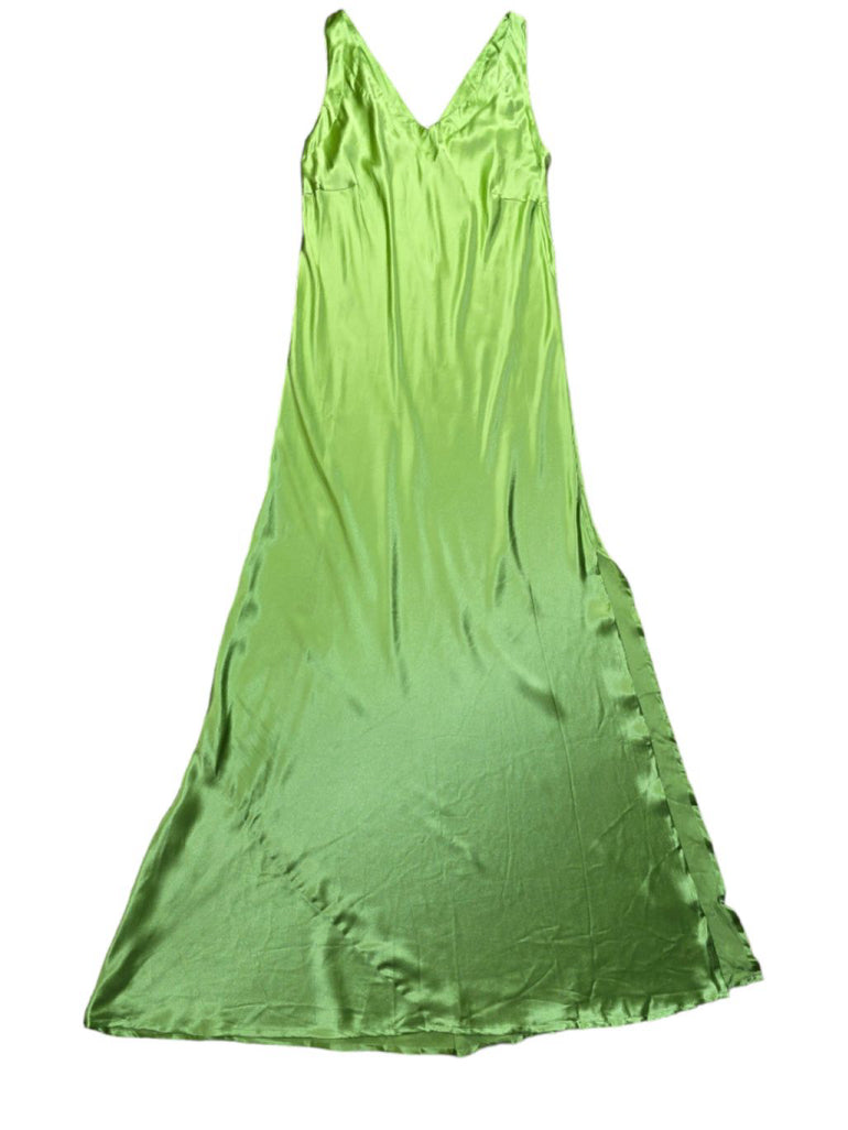 NWT Vintage 90s Victoria's Secret Green Silk Slip Dress Size M Night Gown