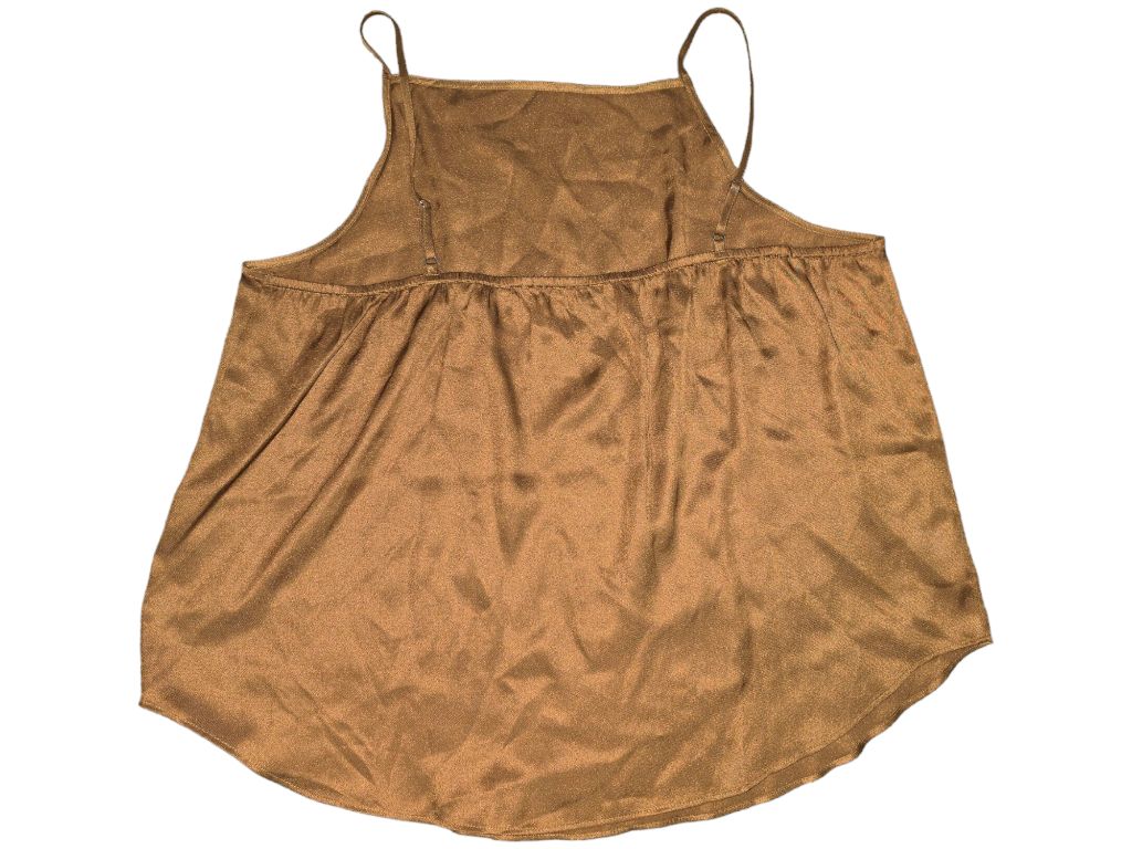 Ann Taylor Brown Satin Halter Top - Size L