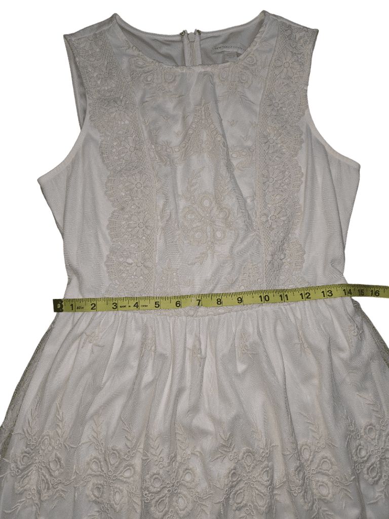 Women's New York & Company White Embroidered Eyelet Dress Size S