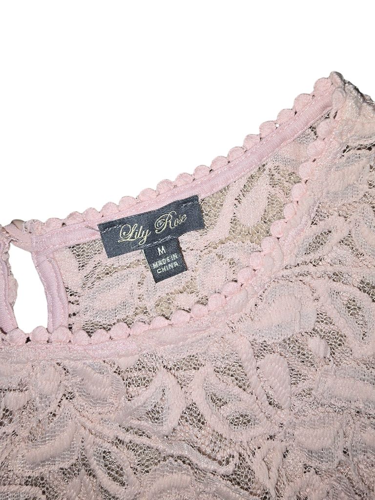 Lily Rose Pink Lace Baby Doll Dress Size M