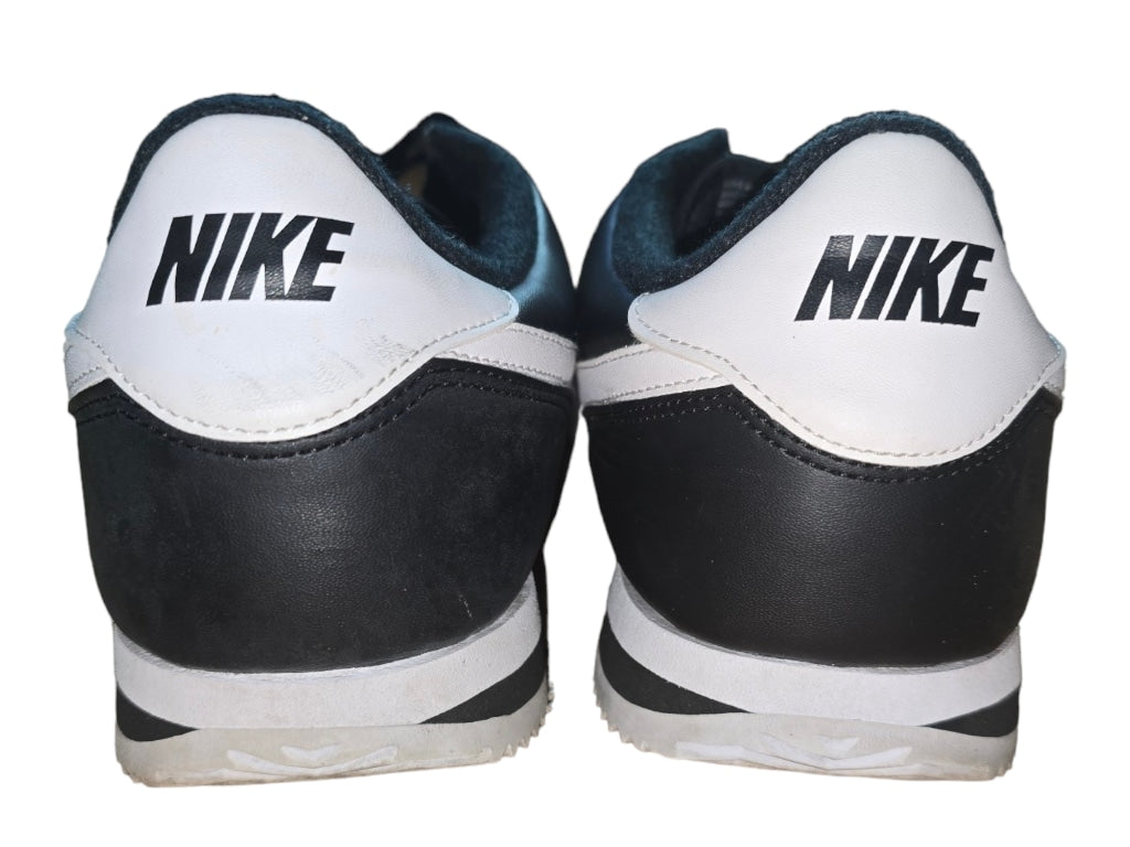 Men's Nike Cortez Black White Swoosh Sneakers Men's Leather SZ 11.5