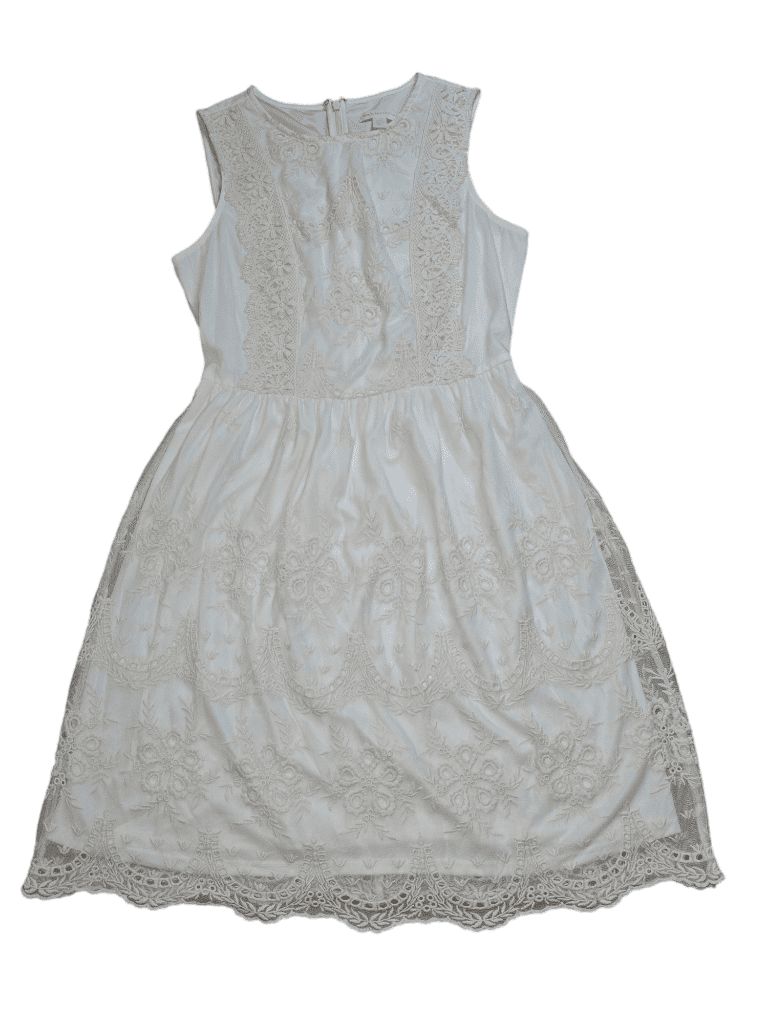 Women's New York & Company White Embroidered Eyelet Dress Size S