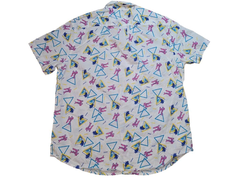 Vintage Men's City Streets Beach Bum 90's Saved By The Bel Button Shirt XL White