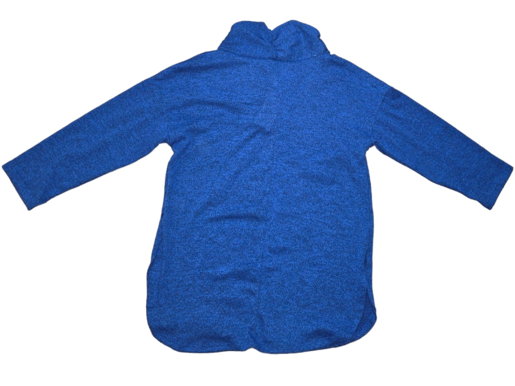 Women's NY Collection Blouse PM Blue Petite 3/4 Sleeve Crossover Cowl Neck Top