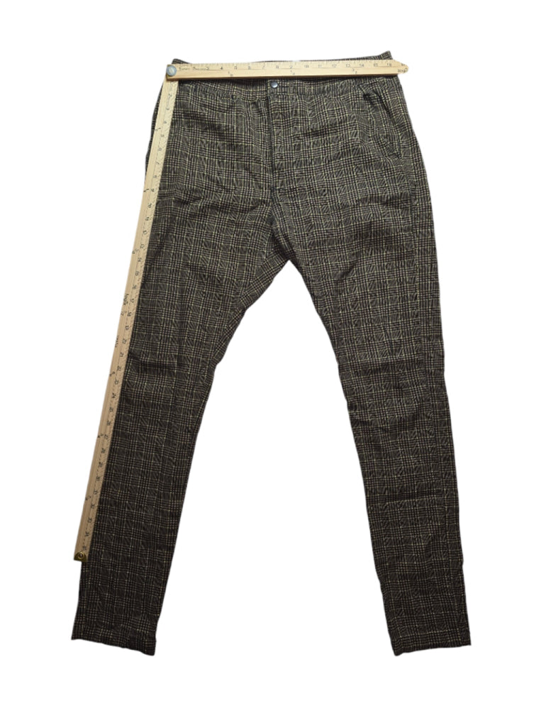 Men's Urban Outfitters Tartan Brown Plaid Skinny Pants Size 32