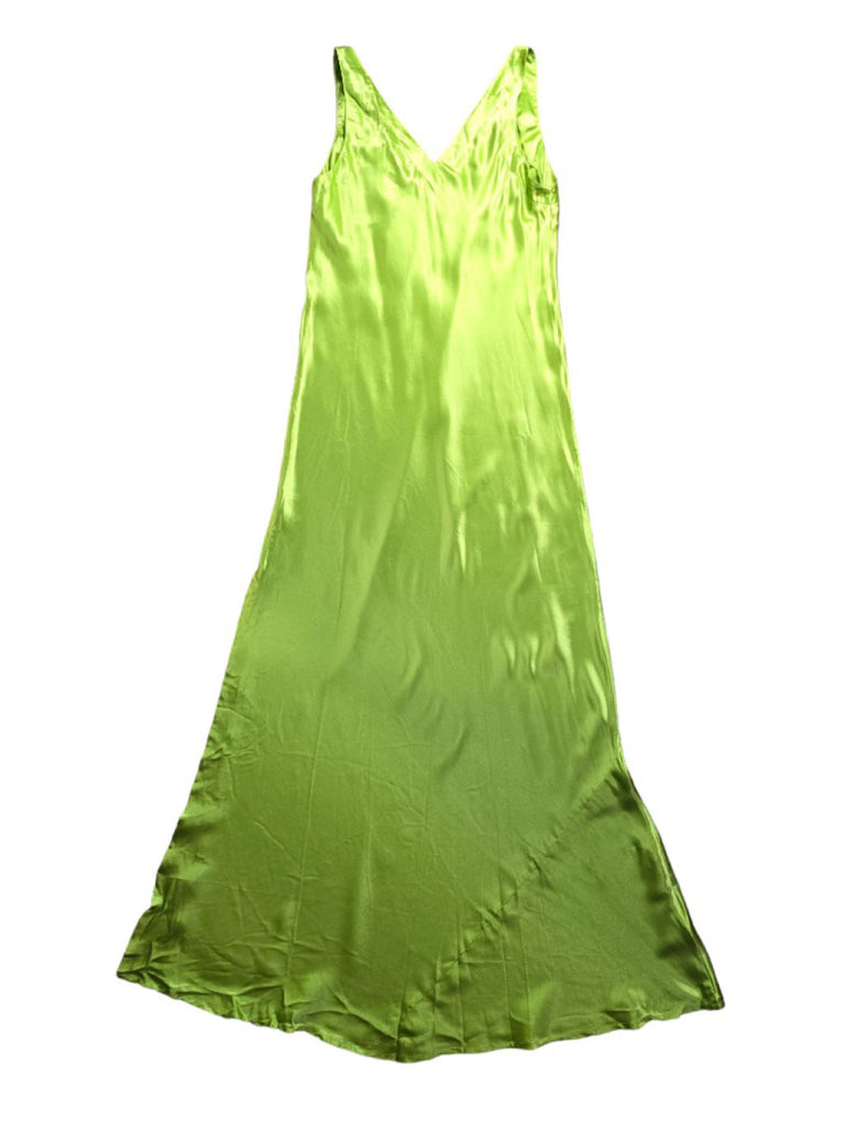 NWT Vintage 90s Victoria's Secret Green Silk Slip Dress Size M Night Gown