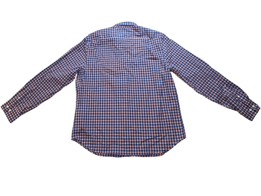 Men's Nautica Flex Wrinkle Resistant Blue Peach Pink Plaid Button Down Shirt XL