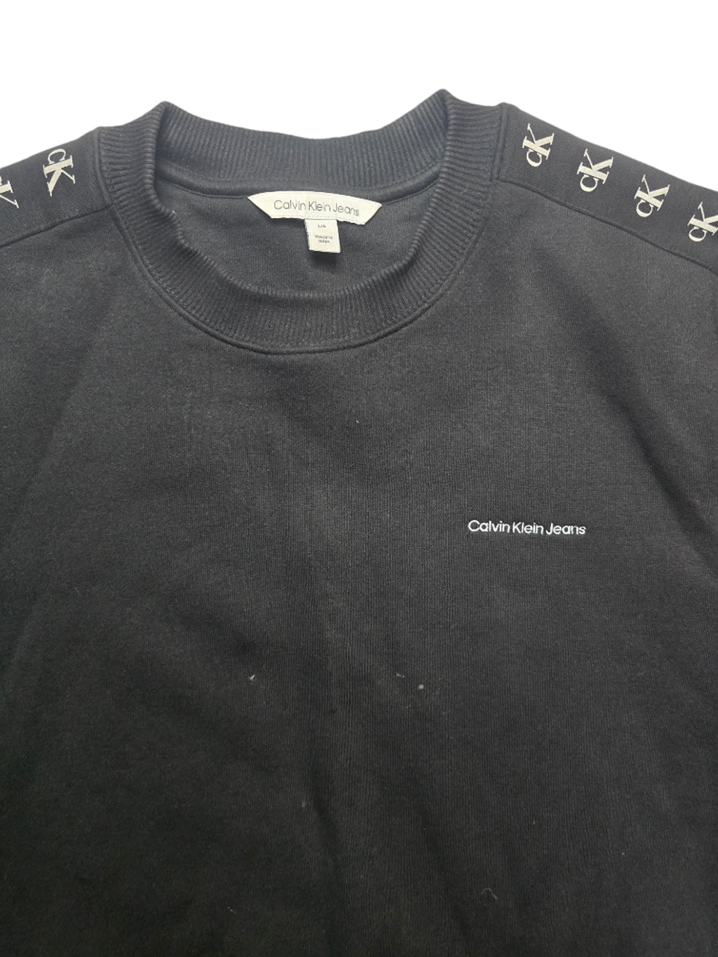 Men's Calvin Klein Jeans Pullover Crew neck Sweatshirt L Black