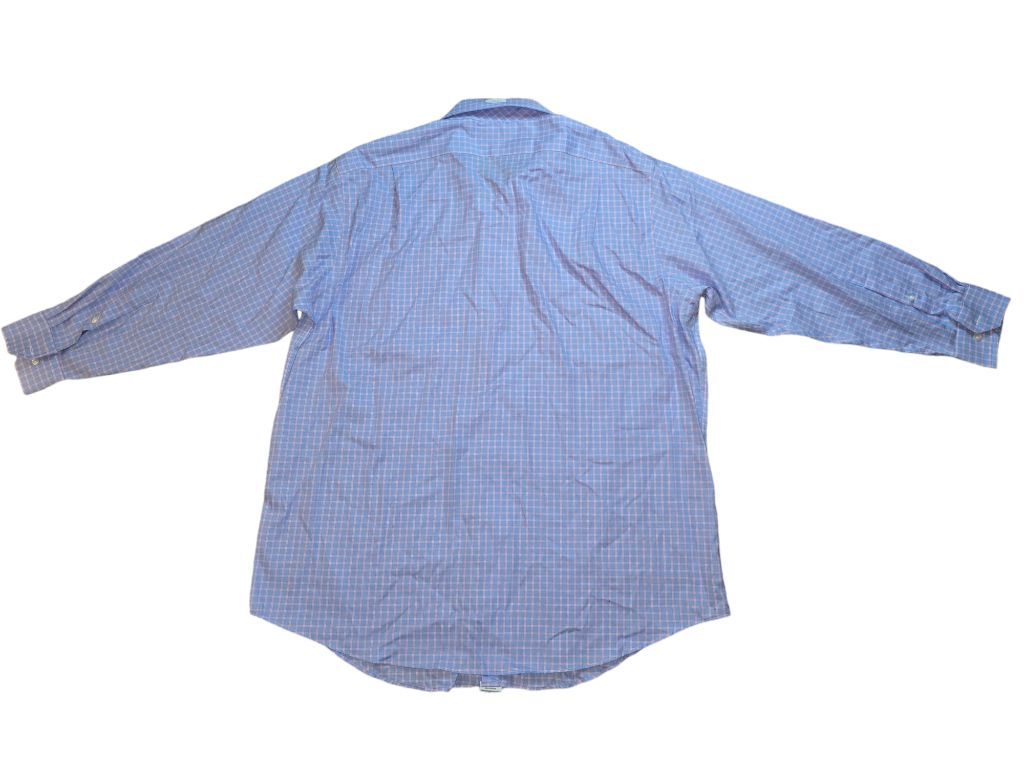 Men's Berkley Jensen Blue and Pink Plaid Dress Shirt Size XL