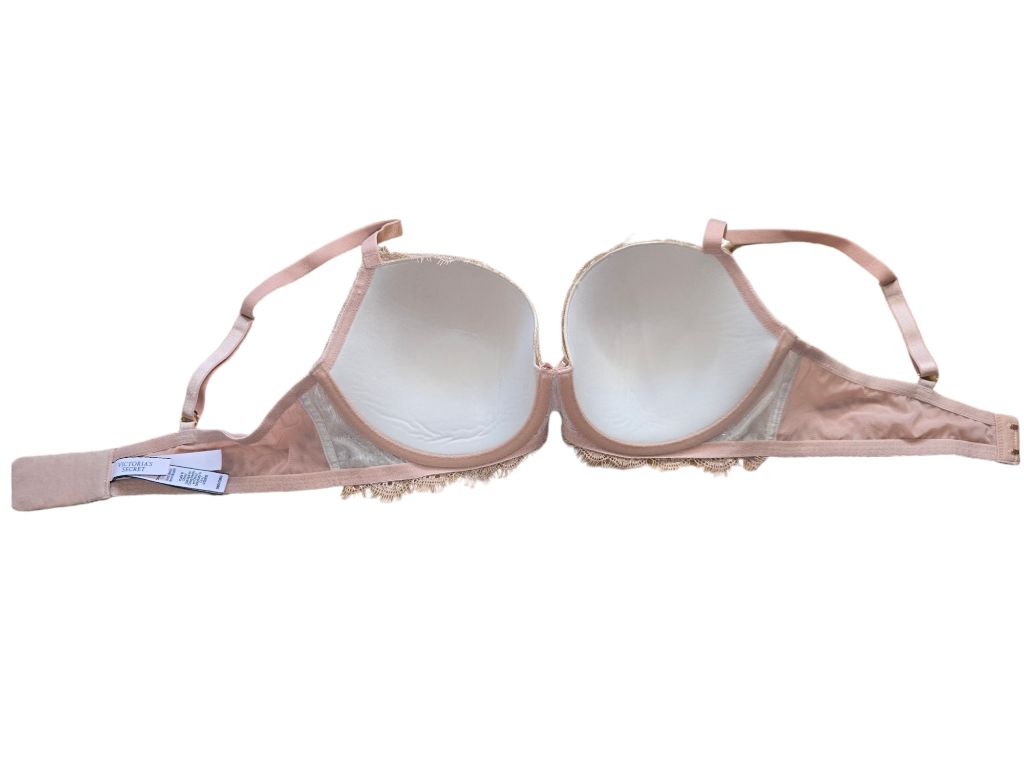 Women's Victoria's Secret Dream Angels Lined Demi Bra Nude Pink 36D Gold Shimmer