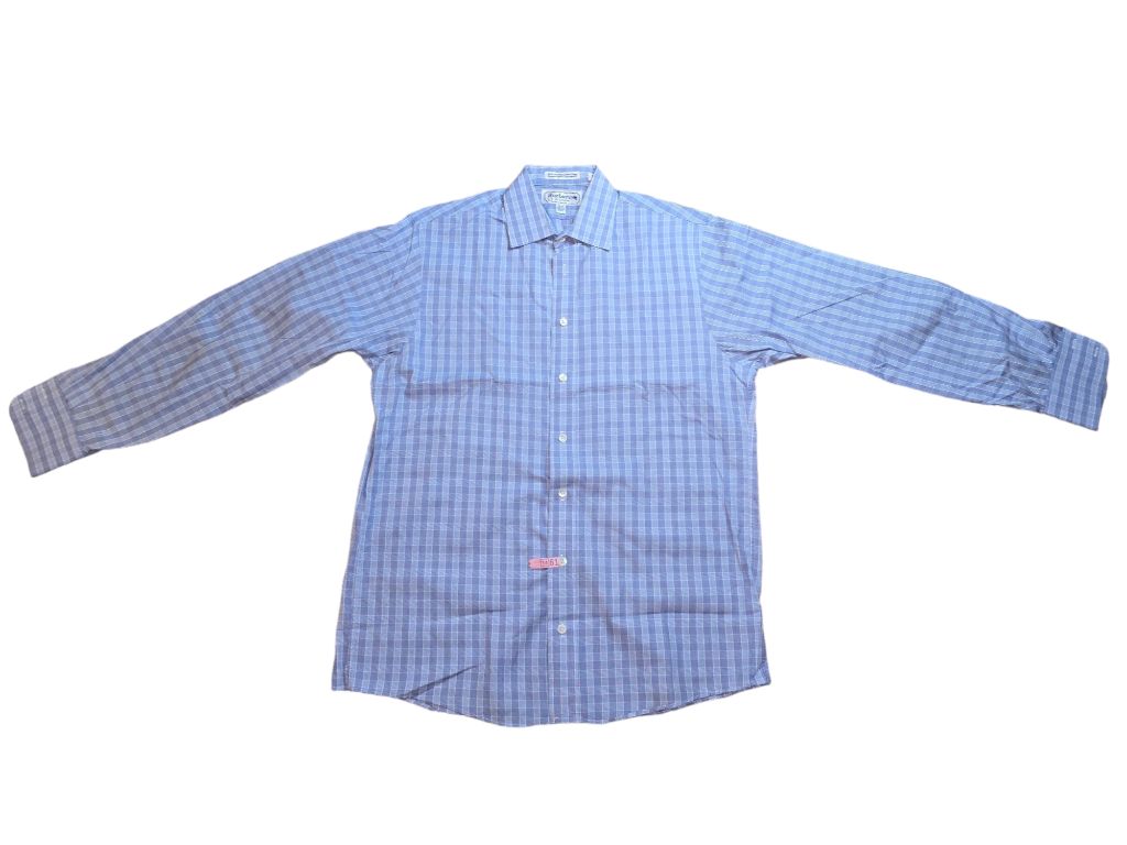 Men's Burberry Blue and White Gingham Button Down Shirt Size 15 1/2 (33)