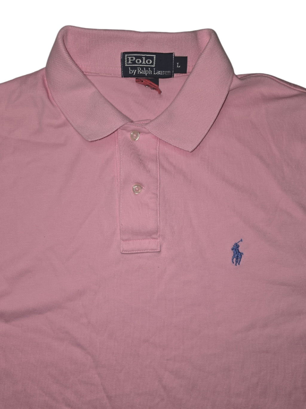 Men's Polo Ralph Lauren Pink Polo Shirt Size L Pony Classic Fit Lightweight