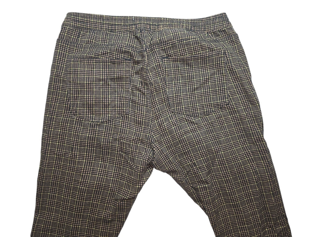 Men's Urban Outfitters Tartan Brown Plaid Skinny Pants Size 32