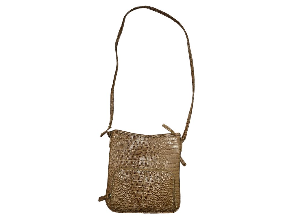 Women's Marc Fisher Faux Crocodile Vegan Leather Brown Medium Crossbody Bag