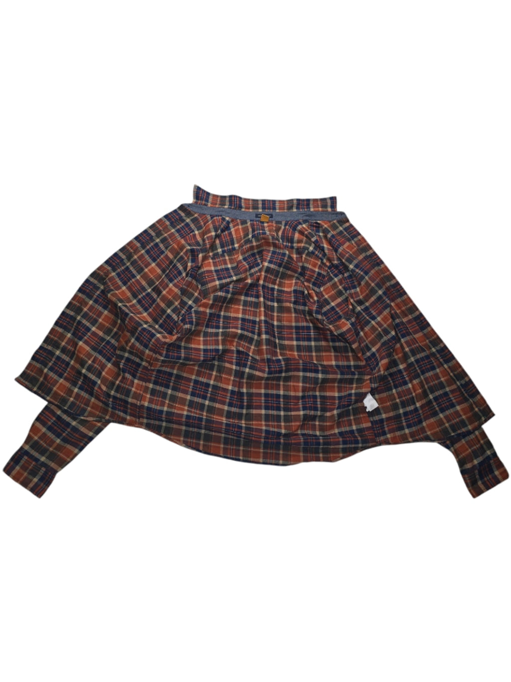 Men's Tailor Vintage Luxe Performance Flannel Shirt Medium Orange Blue Plaid L