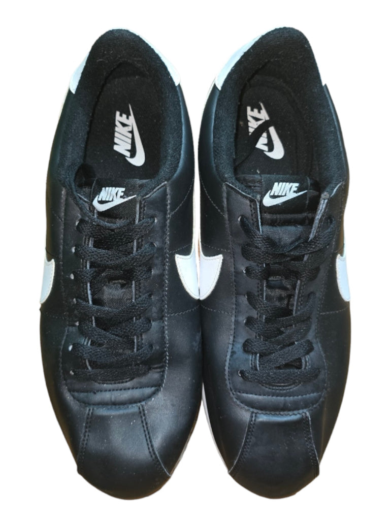 Men's Nike Cortez Black White Swoosh Sneakers Men's Leather SZ 11.5
