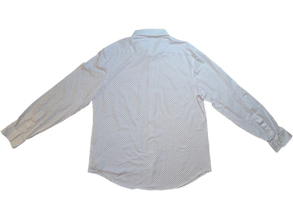 Men's Michael Kors White Slim Fit Fine Gauge Knit LS Button Down Shirt Size XL