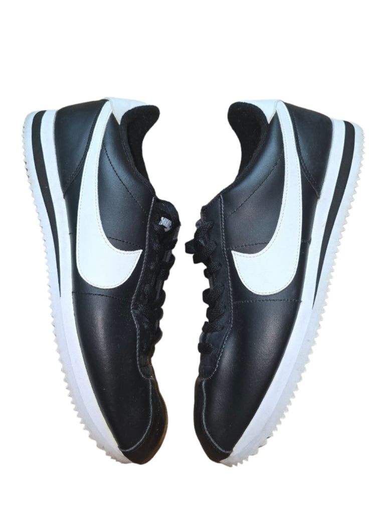 Men's Nike Cortez Black White Swoosh Sneakers Men's Leather SZ 11.5