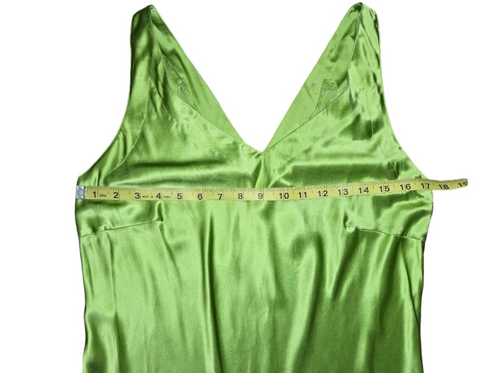 NWT Vintage 90s Victoria's Secret Green Silk Slip Dress Size M Night Gown