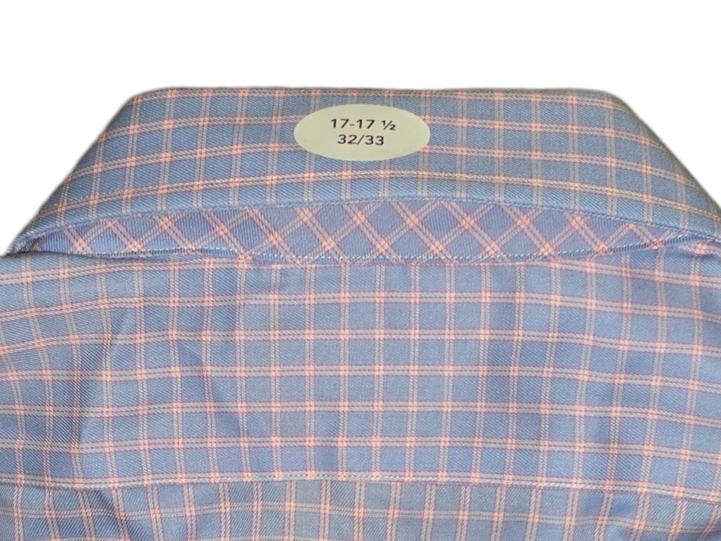 Men's Berkley Jensen Blue and Pink Plaid Dress Shirt Size XL