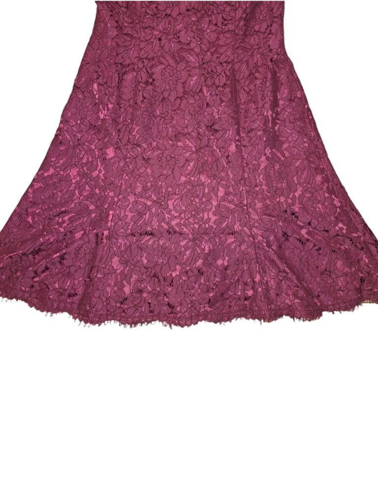 Eliza J Maroon 3/4 Sleeve Fit & Flare Lace Dress Size 8 NEW