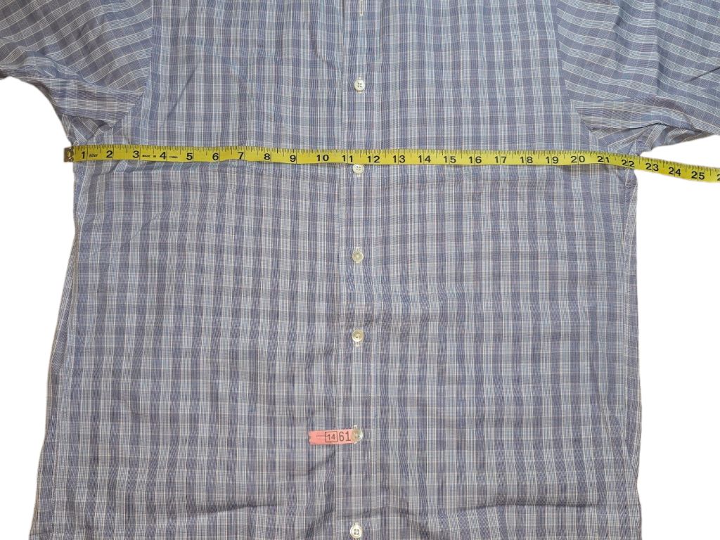 Men's Burberry Blue and White Gingham Button Down Shirt Size 15 1/2 (33)