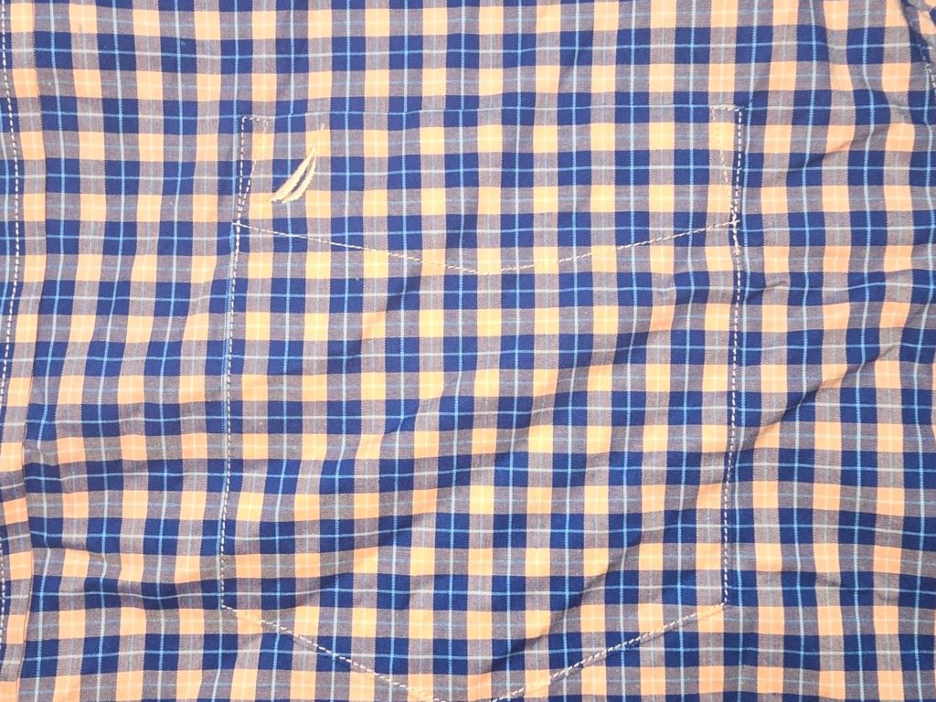 Men's Nautica Flex Wrinkle Resistant Blue Peach Pink Plaid Button Down Shirt XL