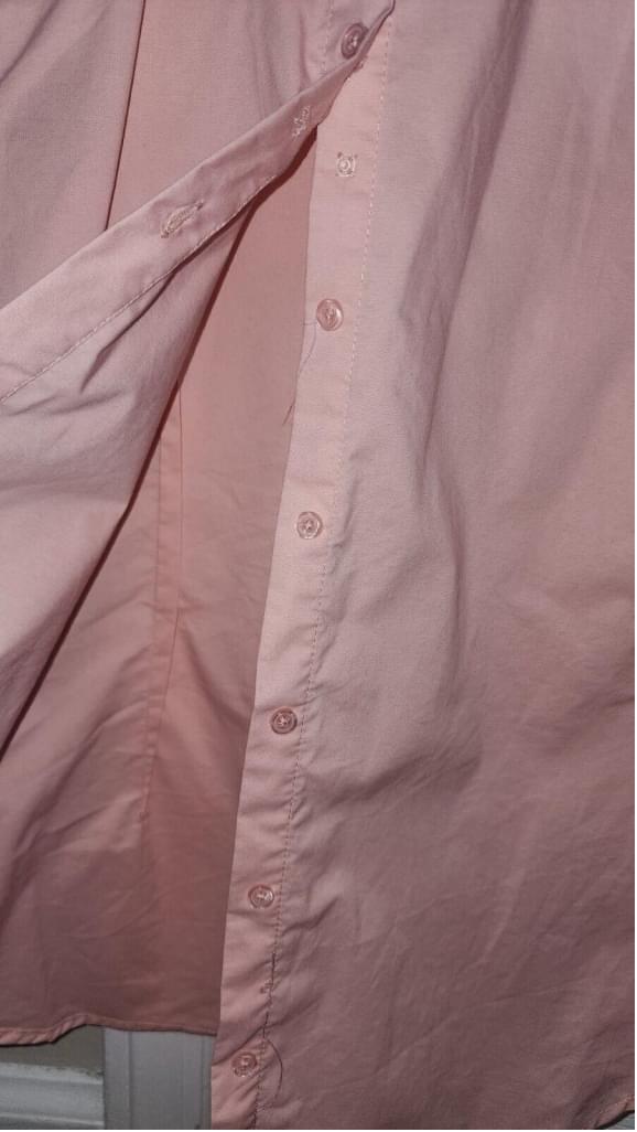 Time And True Button up Career Shirt Medium 8-10 Coral Long Sleeve Top Stretch