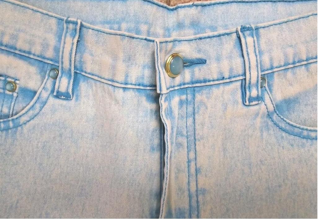 DG2 DIANE GILMAN Flourescent Blue Turquoise Stretchy High Waist Jeans Size 4T