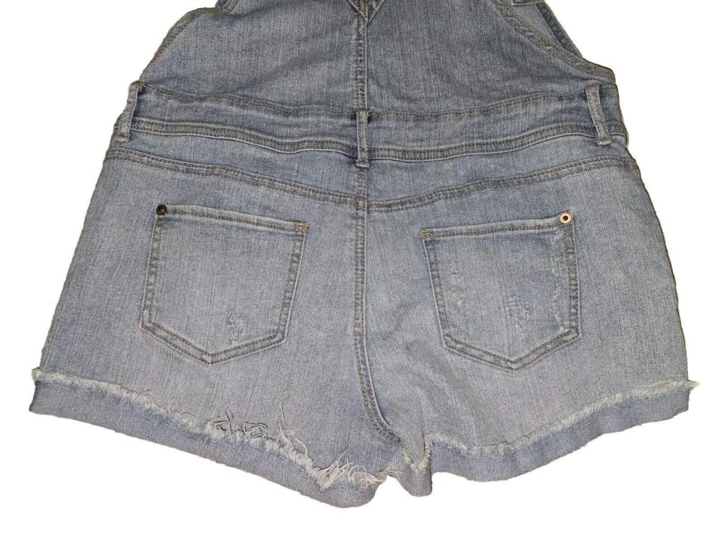 NWT American Rag Chambray Overall Jean Shorts Size 7 Light Blue Wash *MSRP $59*