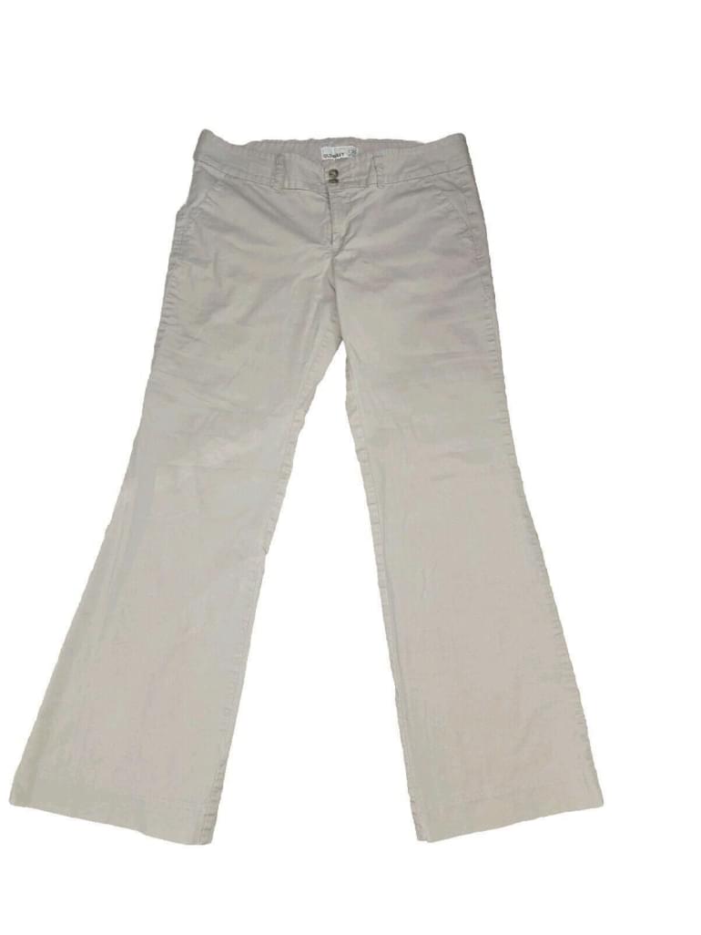 Old Navy Pants Size 10 Womens Flare Low-Rise Casual Stretch Pockets Chino Khaki