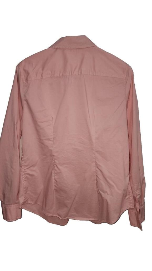 Time And True Button up Career Shirt Medium 8-10 Coral Long Sleeve Top Stretch