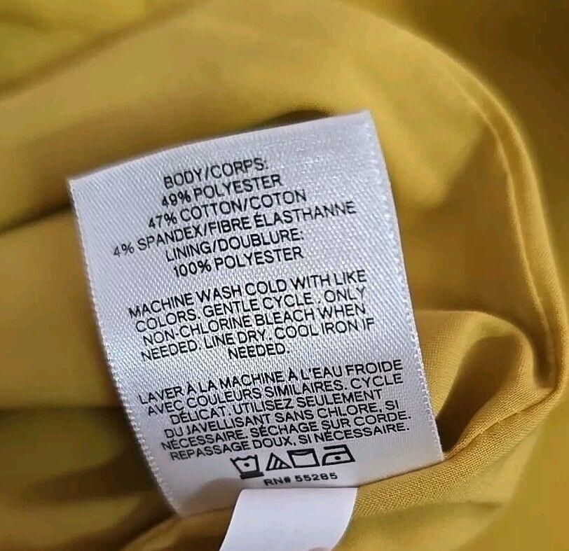 NWT Express Mustard Yellow Zip Back Pencil Skirt 4P *MSRP $60*