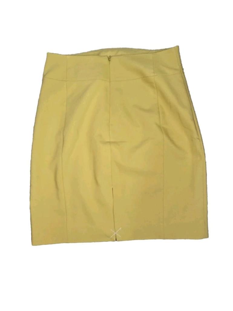 NWT Express Mustard Yellow Zip Back Pencil Skirt 4P *MSRP $60*
