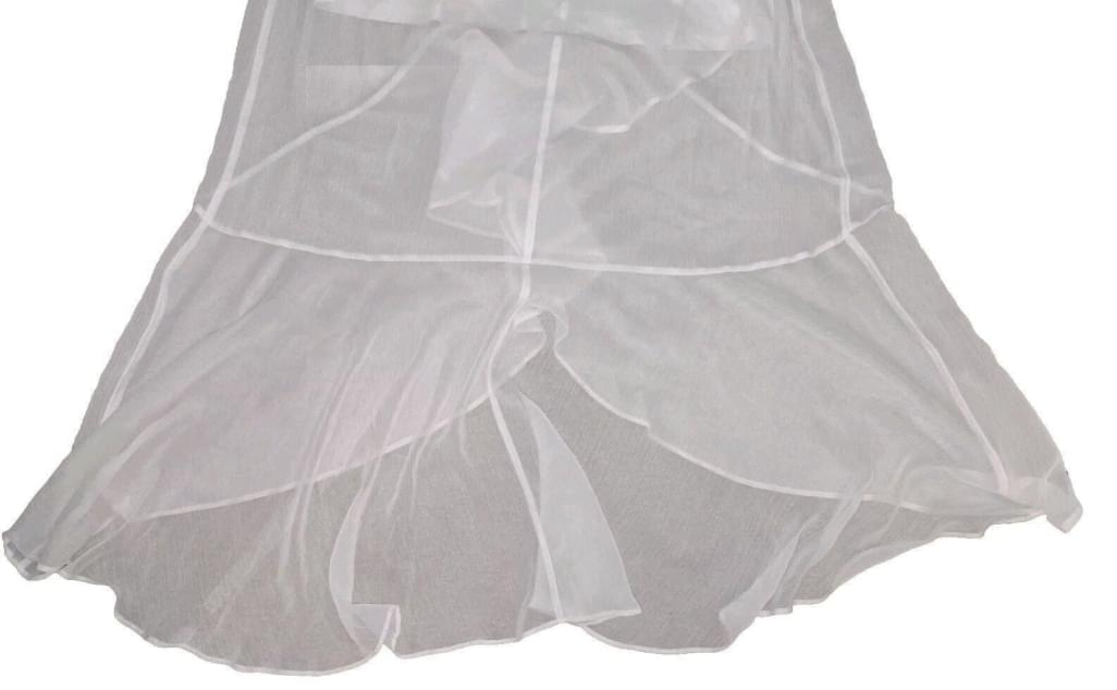 Express White Off Shoulder High Low Ruffle Sheer Lined Dress Medium Summer Beach