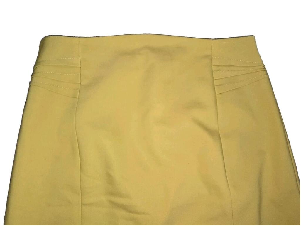 NWT Express Mustard Yellow Zip Back Pencil Skirt 4P *MSRP $60*