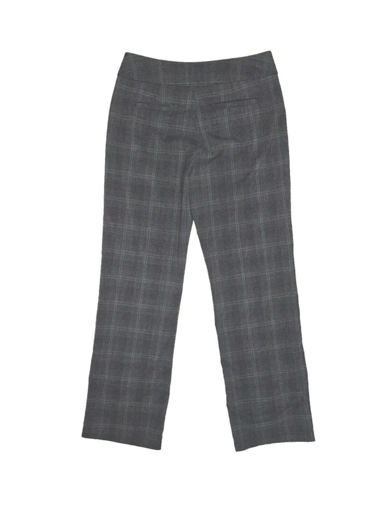 Gloria Vanderbilt Gray Purple Plaid Slacks Straight Leg Pants SZ 6