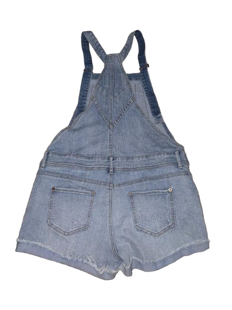 NWT American Rag Chambray Overall Jean Shorts Size 7 Light Blue Wash *MSRP $59*