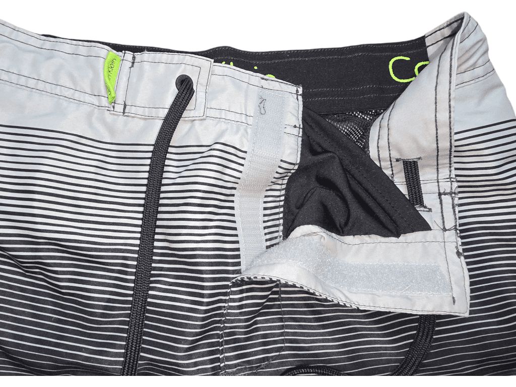 Men's Calvin Klein Swim Trunks Size SMALL Black Gray Striped