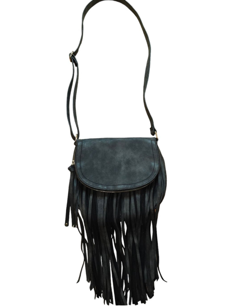 Women's Apt 9 Boho Gray Crossbody Fringe Bag