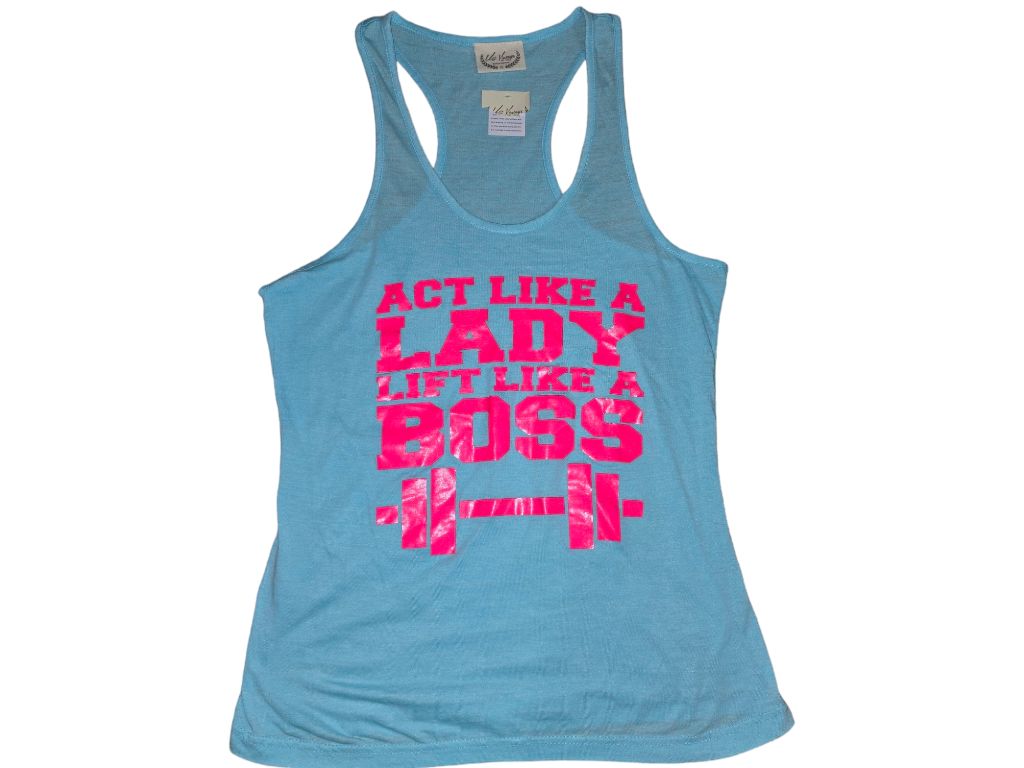 U.S. Vintage Blue Tank Top Size XL - Act Like A Lady, Lift Like A BOSS