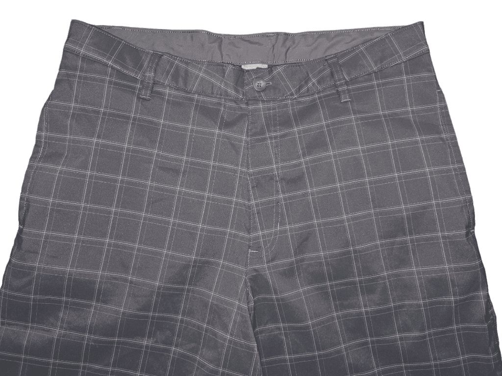 Men's Champion Gray Plaid Lightweight Gold Shorts Size 34